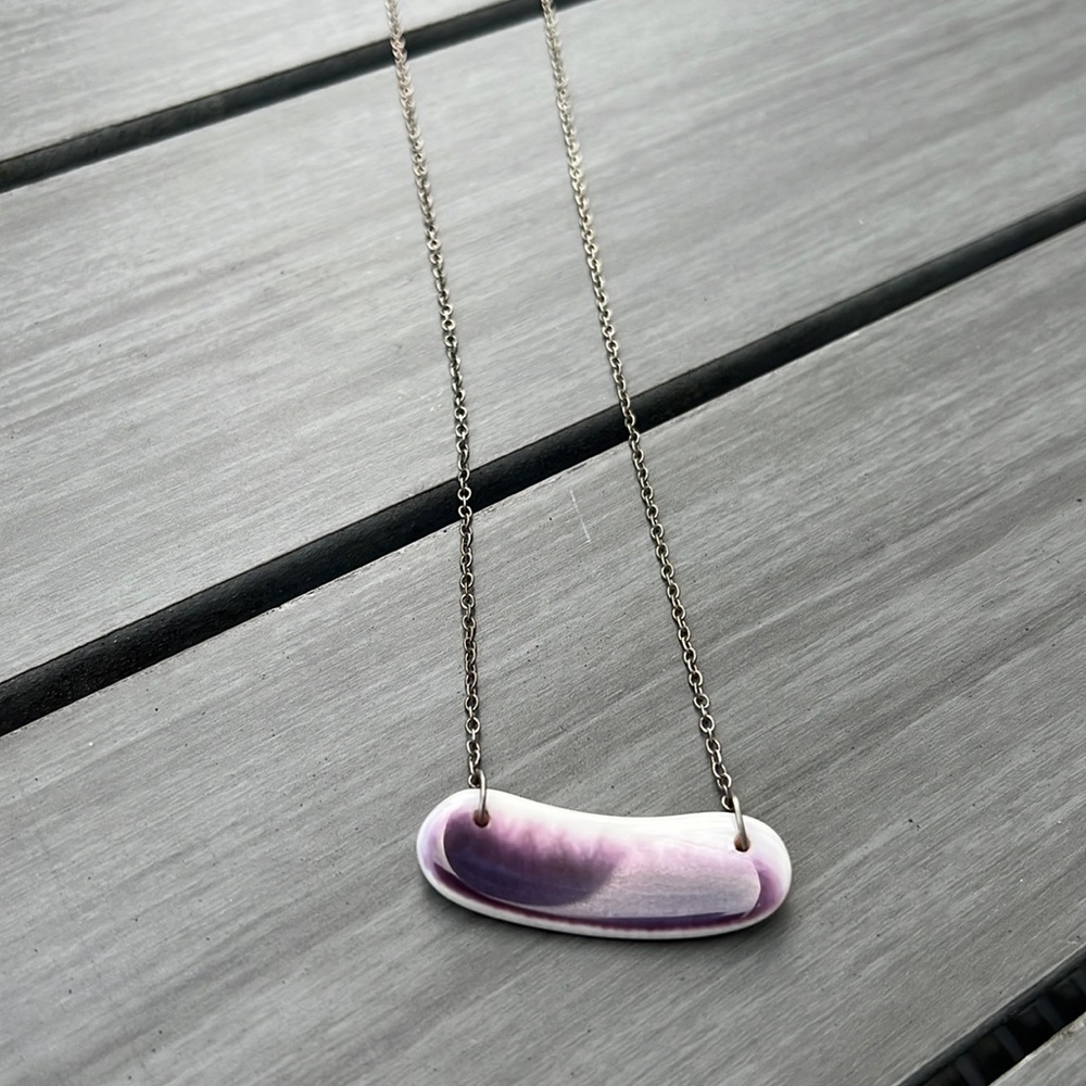 Wampum silver necklace